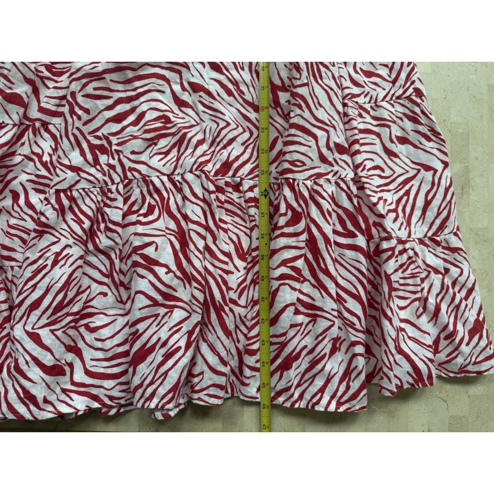 Villagalo 100% Linen Zebra Red Maxi Dress Lined Spanish EU40 (US6)‎ NWOT $248 - Picture 7 of 12